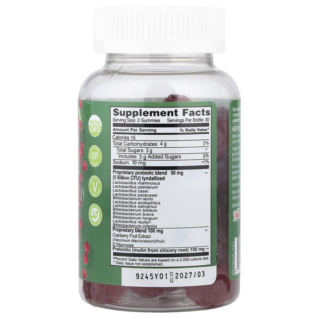 YumVs Probiotic Cranberry Gummies, Berry, 60 Gummies