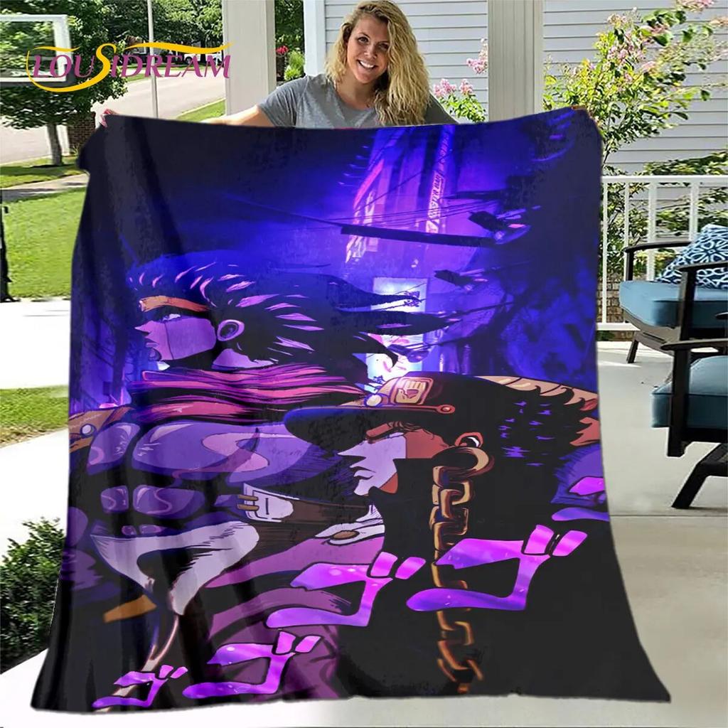Anime Jojo's Bizarre Adventure Soft Plush Blanket,Flannel Blanket Throw Blanket for Living Room Bedroom Bed Sofa Picnic Cover