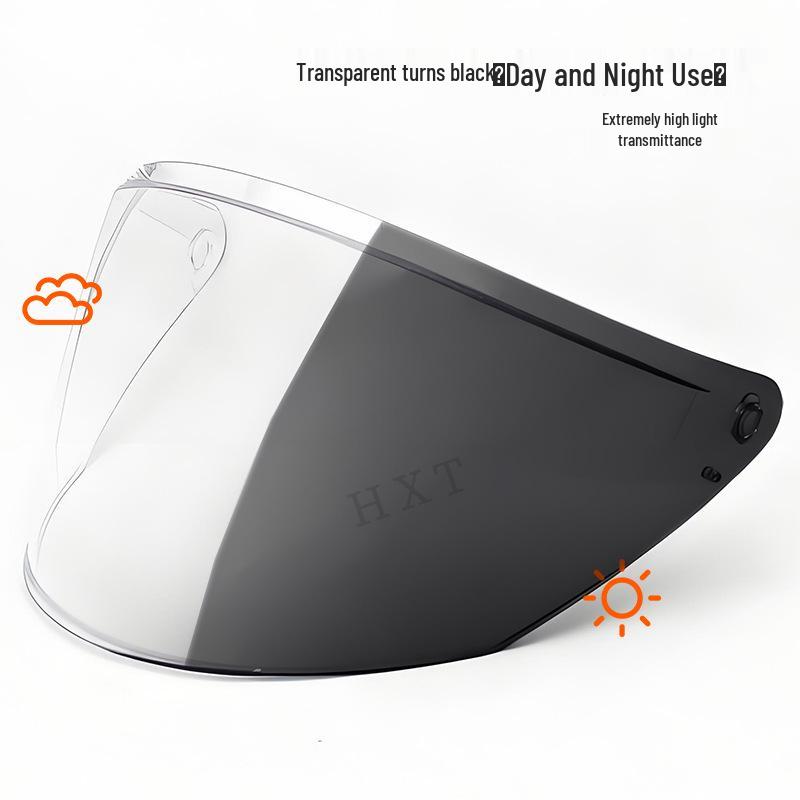 Mirror Visor for OF626 COMPASS Half Helmet with Sun Protection, Electroplated, Day and Night Use
