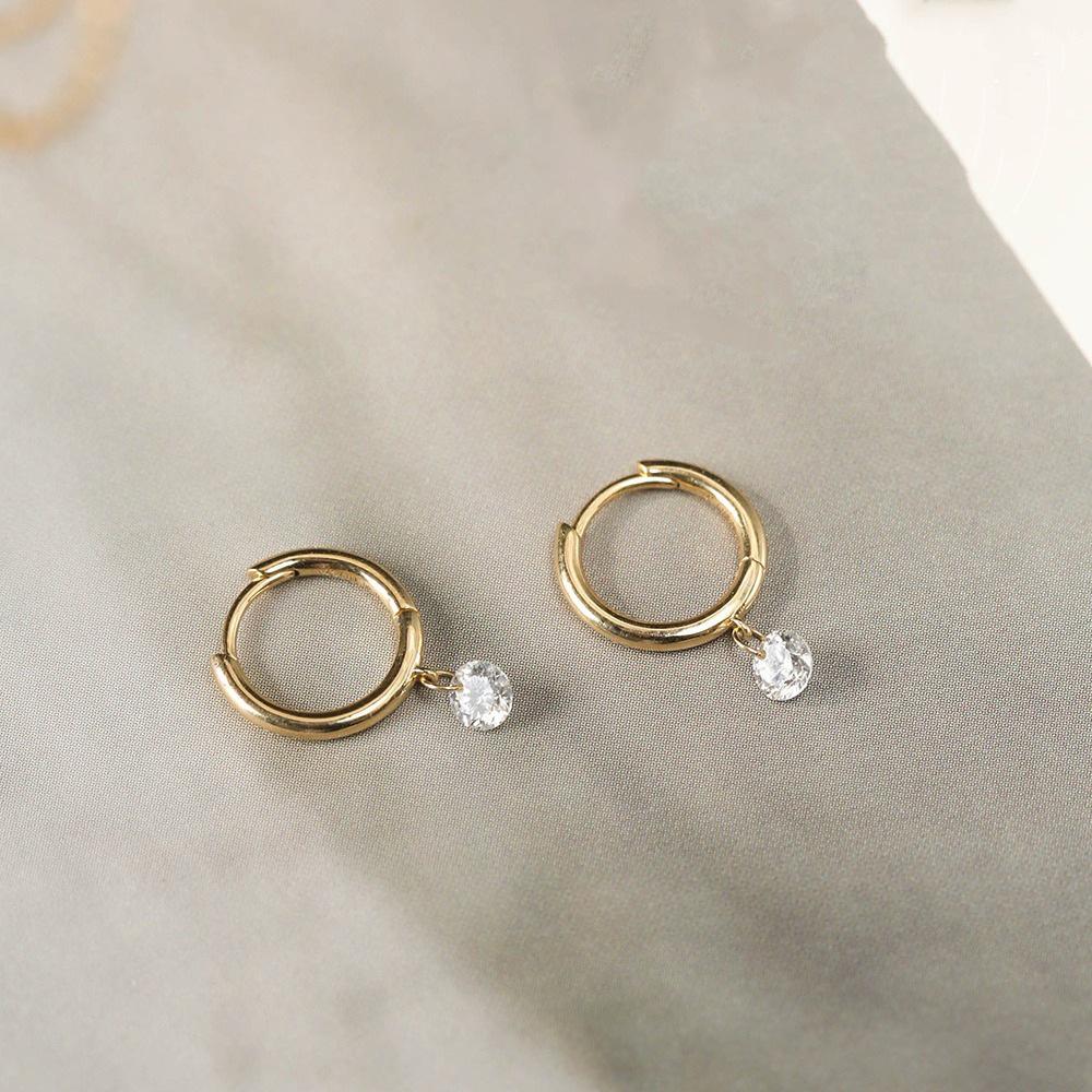 Starry Minimalist 18k Gold Plated S925 Silver Earrings with Zirconia Diamonds 18K Gold Pair