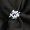 Natural Topaz Ring For Women, Camellia Fresh And Sweet S925 Sterling Silver Inlaid Natural Colored Treasure Ring