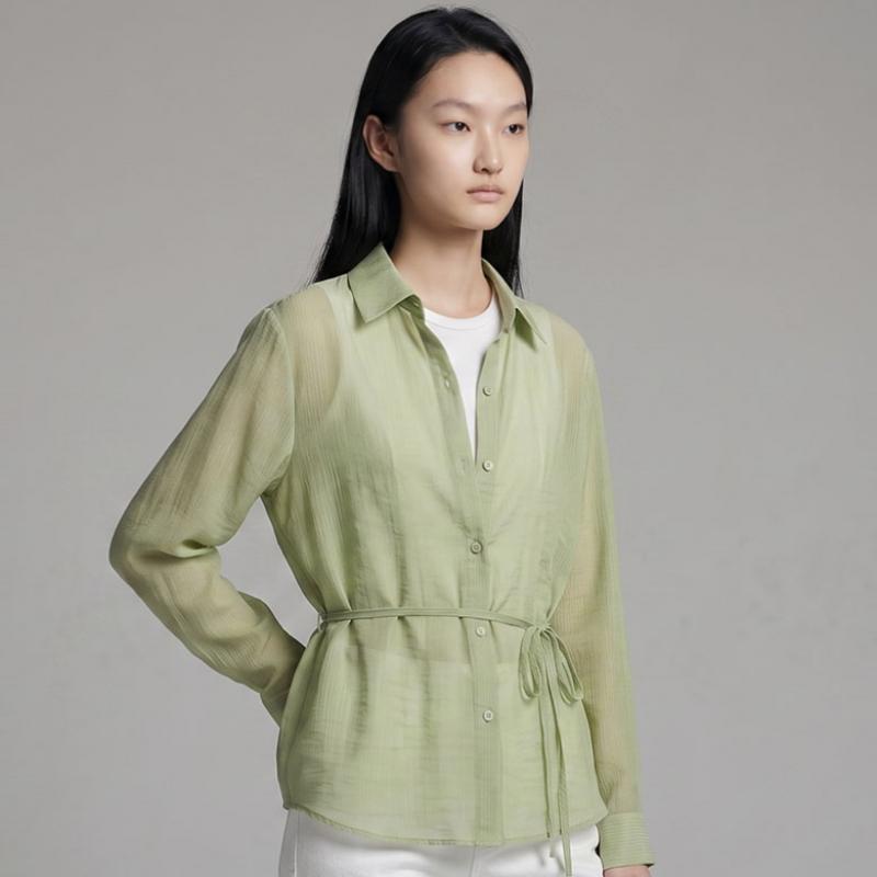 Elua Sheer Stripe Shirt Jacket 2 Set