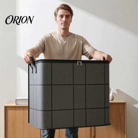 Space Saving Closet Organization 3PCS Foldable Quilt Storage Bins with Reinforced Handles, Large Capacity Non-woven Fabric Seasonal Wardrobe