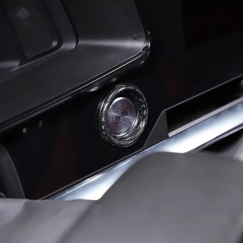Fibră de carbon CENGINE START STOP Buton comutator Inel decorativ pentru Chevrolet Corvette C8 Z51 Z06 -23 Auto Trim
