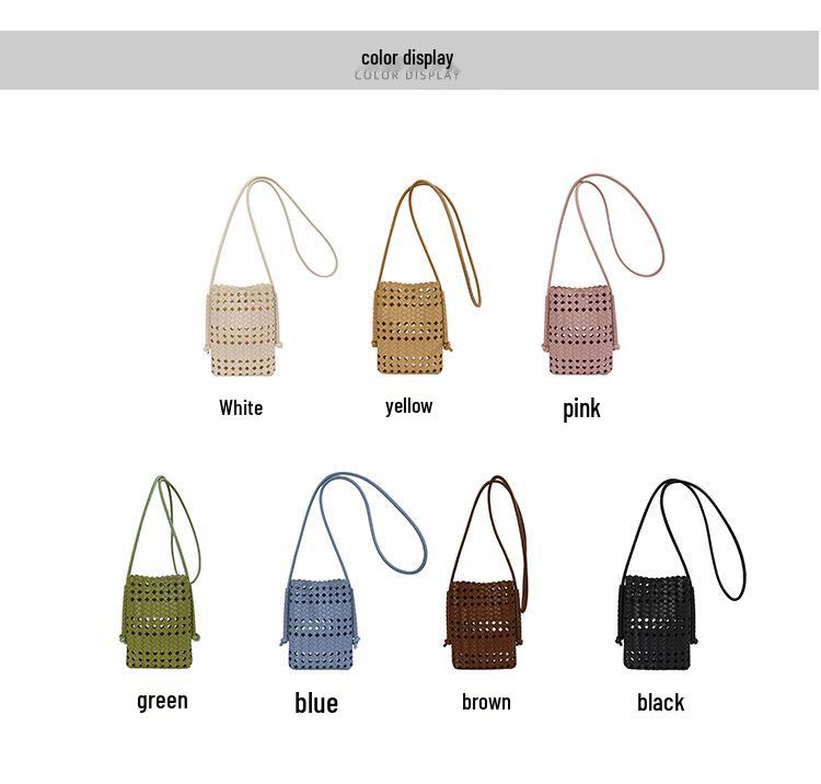 Korean INS Style Woven Hollow Shoulder Bag - Women's Summer Commuter Square Bag