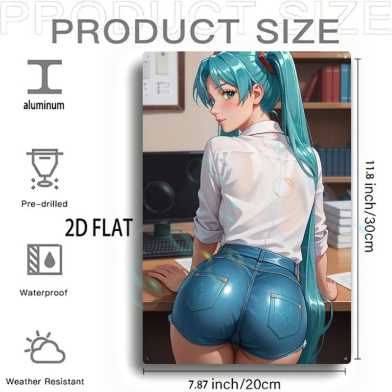 2D Flat 1pc Vintage Full-Length Photo Sign Aluminum Poster, Waterproof & Heat-Resistant , No-Fade Indoor/Outdoor Decoration