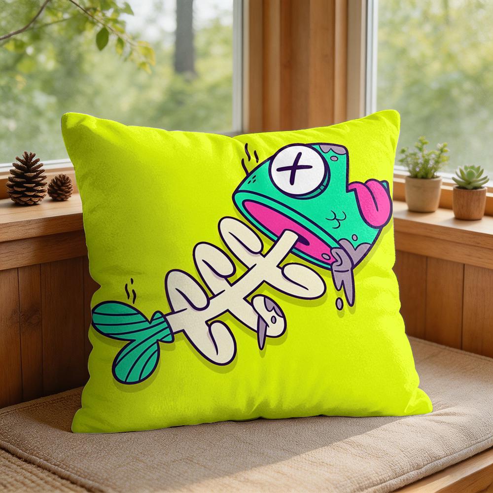 Kids Cartoon Cute Animal Cushion Cover Silky Short Plush Invisible Zipper Dustproof Sofa Pillow Case For Home Decor