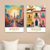 Mexico Art Print Mexican Wall Art Agave Plant Art Poster Mexico Print Retro Travel Landscape Art Colorful Canvas Painting Decor
