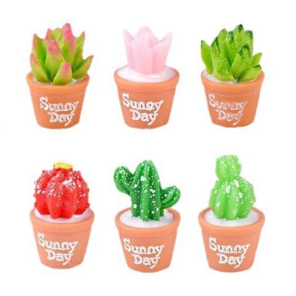 Charming Resin Miniature Succulent Moss Garden Ornaments Diy Desktop Decorations