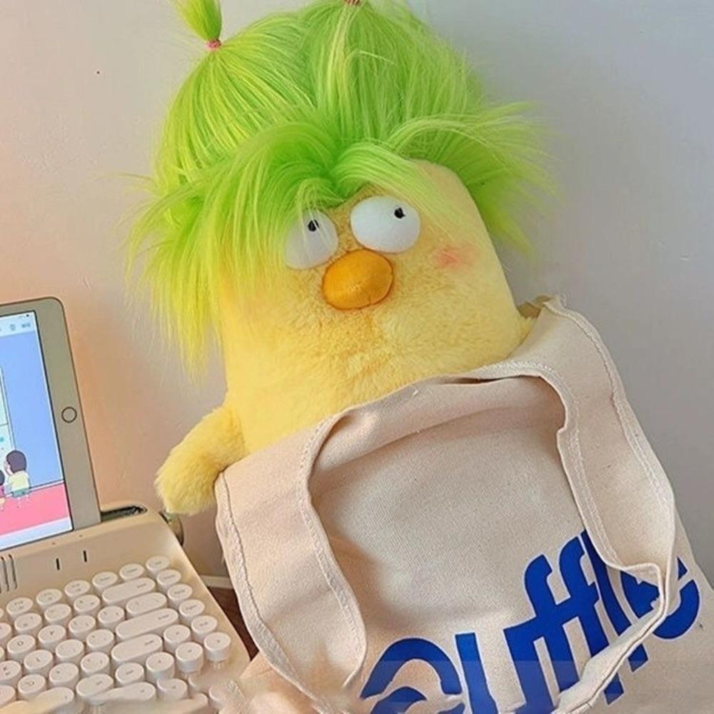 Funny Cartoon Chicken Plush Toys Afro Head Kawaii Animal Pillow Home Decoration Anime Chicken Doll Birthday Gifts