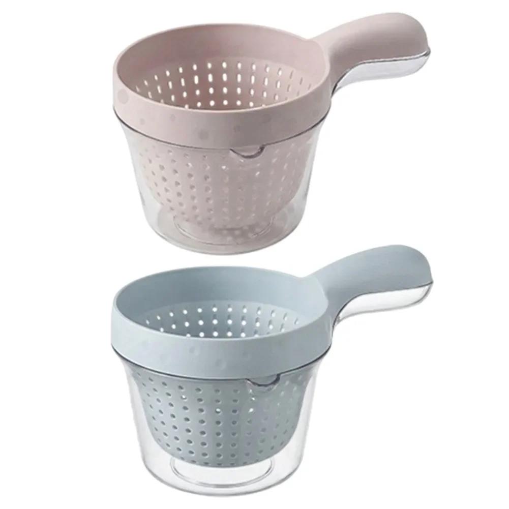 

2Pcs Fruit Washing Bowl With Strainer Dual-Layer With Handle Draining Basket Kitchen Fruit Tray Basket Creative Household
