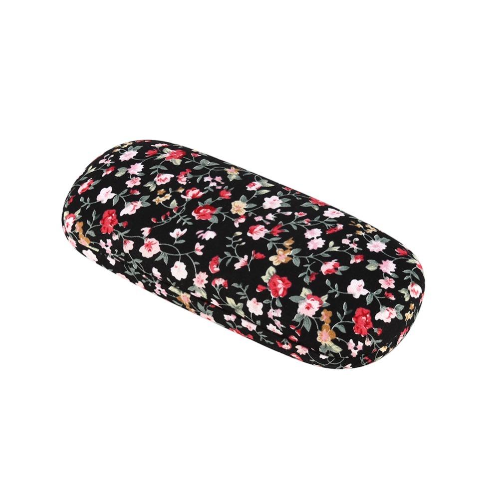 

Floral Hard Shell Glasses Case Retro Floral Printed Eyeglasses Case Portable Cloth Sunglasses Case Daily Use