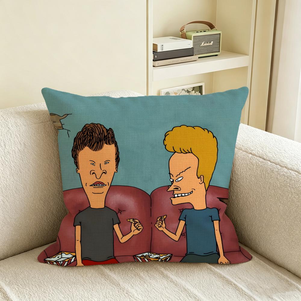 B-Beavis And Butt-Head Kissenbezug Natürliches Leinen Kissenbezug Set, All-In-One Dekoration Für Sofa, Schlafzimmer & Stuhl