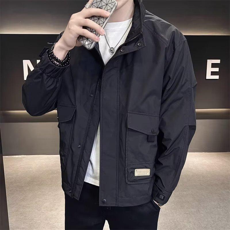 Men s Trendy Loose Stand Collar Jacket - New Autumn/Winter High-End Workwear L чёрный