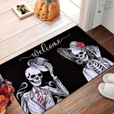 Carpet Funny Skull Welcome Mat Soft Door Mat Rug for Bedroom Living Room Kitchen Floor Mat Carpet Outdoor Carpet Home Decor