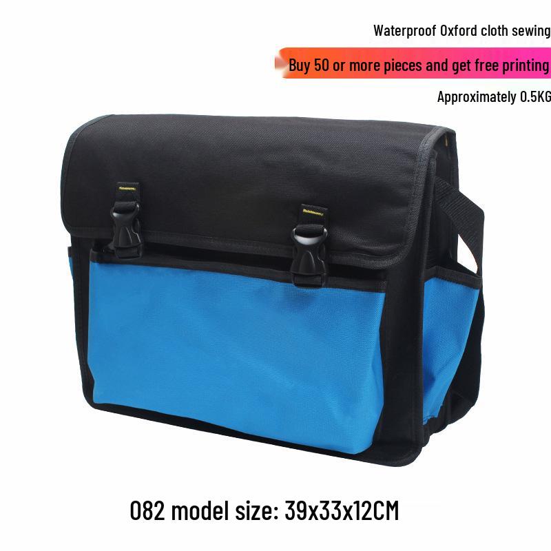 Oxford Canvas Electrician Tool Bag for Air Conditioner Repair - Large, Thickened, Single-Shoulder, Multifunctional Storage.