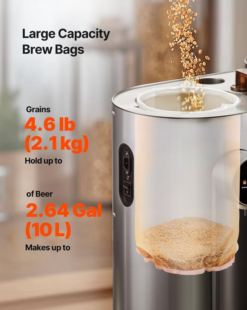 Brew Bags, 2 PCS Food Grade Nylon Material Grain Bag, 10 PCS Natural Cotton-Linen Hop Bag, Easy To Clean, Reusable & Ultra-Fine Mesh Home Brewing