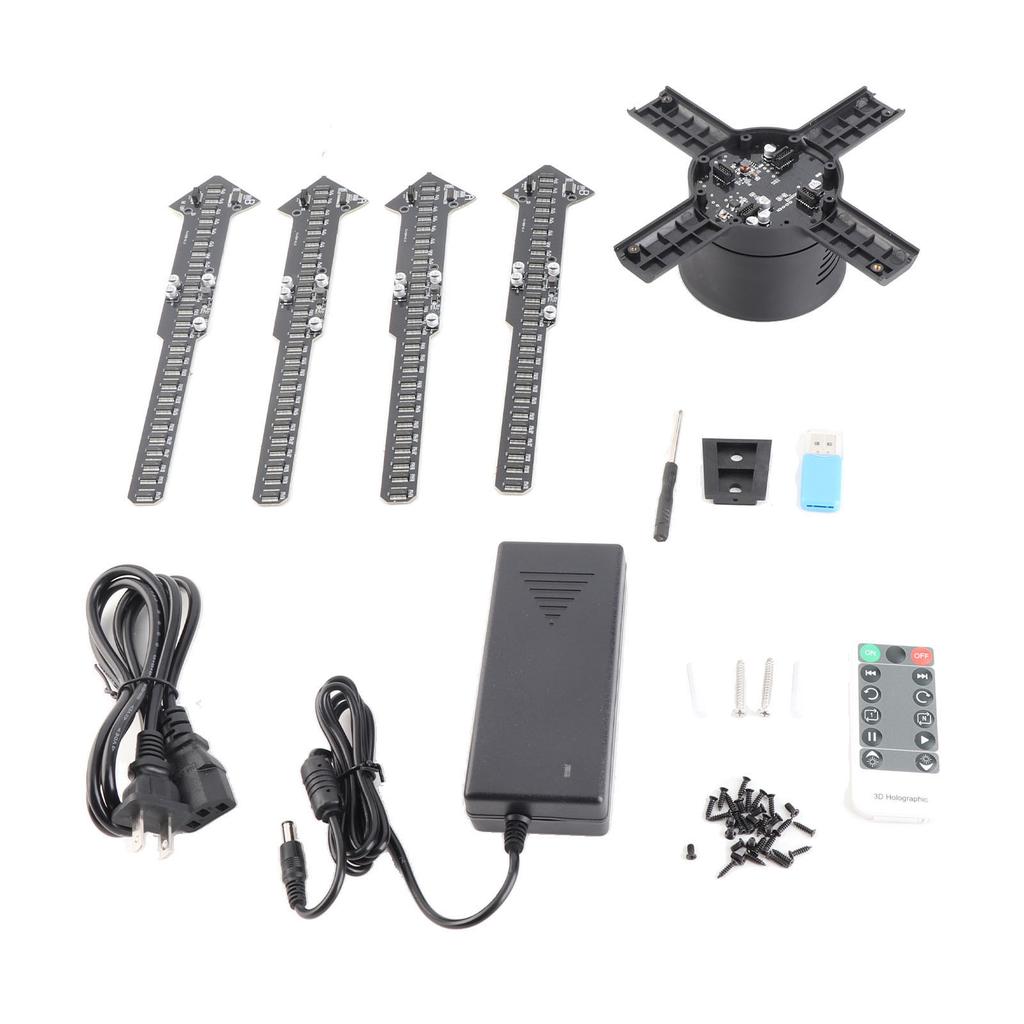 3D Hologram Fan 45cm 4 Blades 3D Holographic Projector Video Advertising Display Fan with 512LED 8GB Memory Card for Party Bar