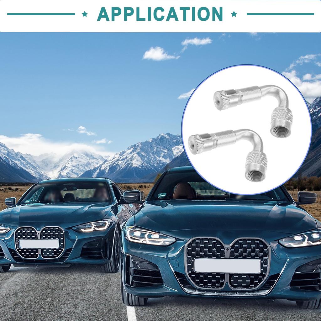 ACROPIX Universal 45 Grad Reifenventil Luftreifenventilverlängerung mit Staubkappe - 2er-Set