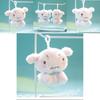 Cute Dog Plush Toy Keychain Bag Charm Pendant White/pink 12cm Height