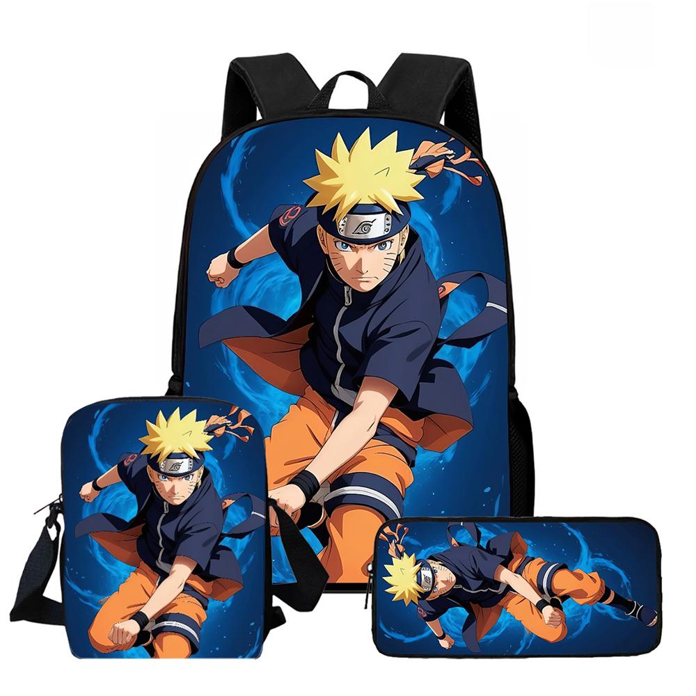NARUTO Children School Daily Pack, 16 Inch Lightweight Animated Pupil Carrier, Dual Zip Pockets Durable For Boys Girls Age 6-10
