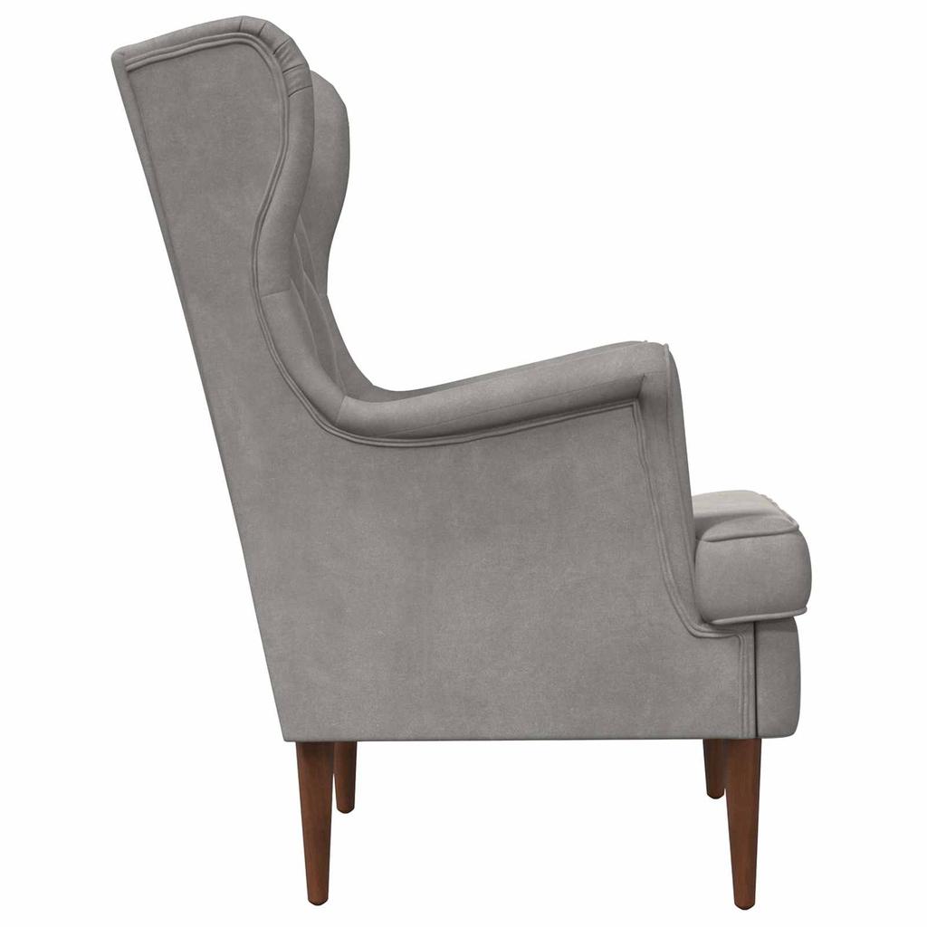 Armchair Light Grey Velvet
