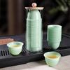 ZISIZ Disposable Emerald Green Bamboo Kung Fu Tea Set