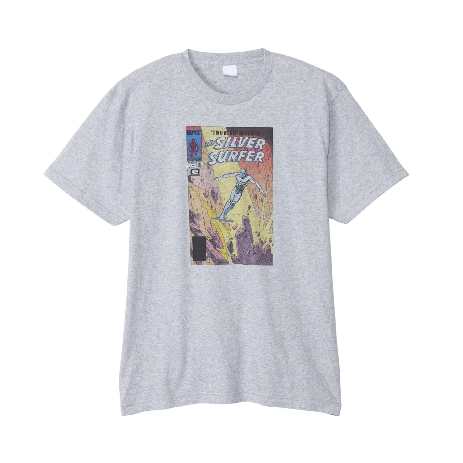 

Small Planet Marvel 50 Design T-Shirt 23/Silver Surfer/Cover, Size L, Heather Gray