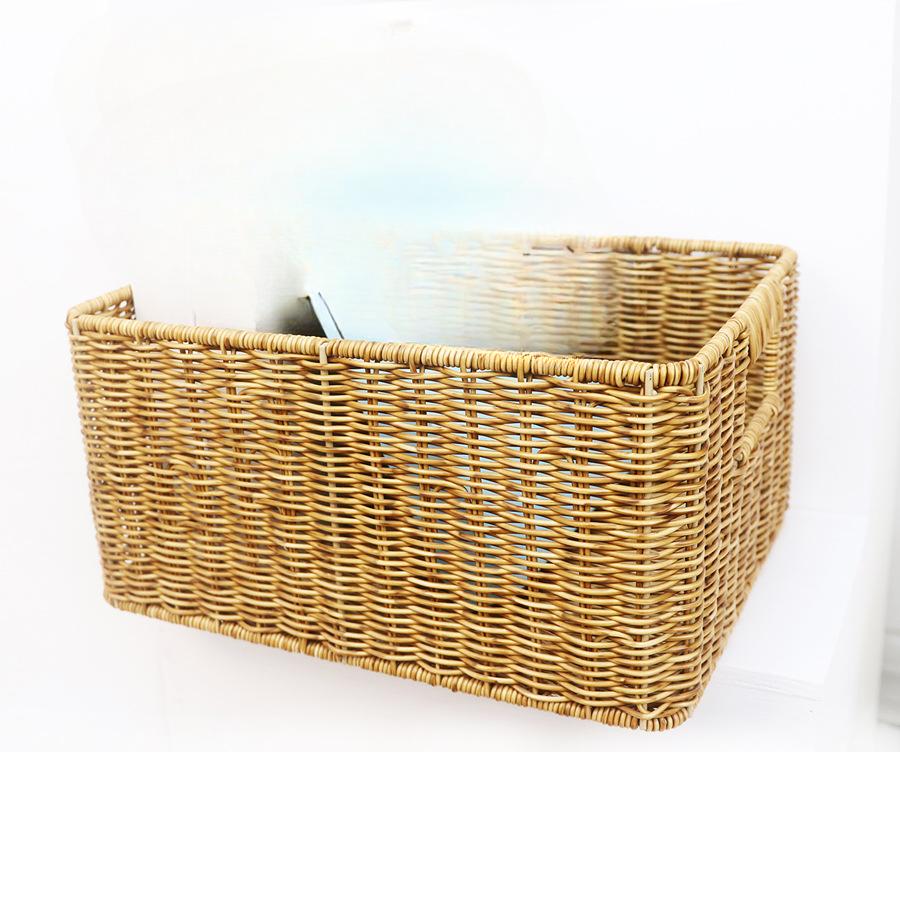 Imitation Rattan Storage Basket Household Large-capacity Clothes Sundries Desktop Snacks Toys Sorting Kitchen Storage Basket