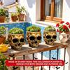Dark Tone Resin Skull Flower Vessel Ideal For Dramatic Interior Styling And Work Space Touches