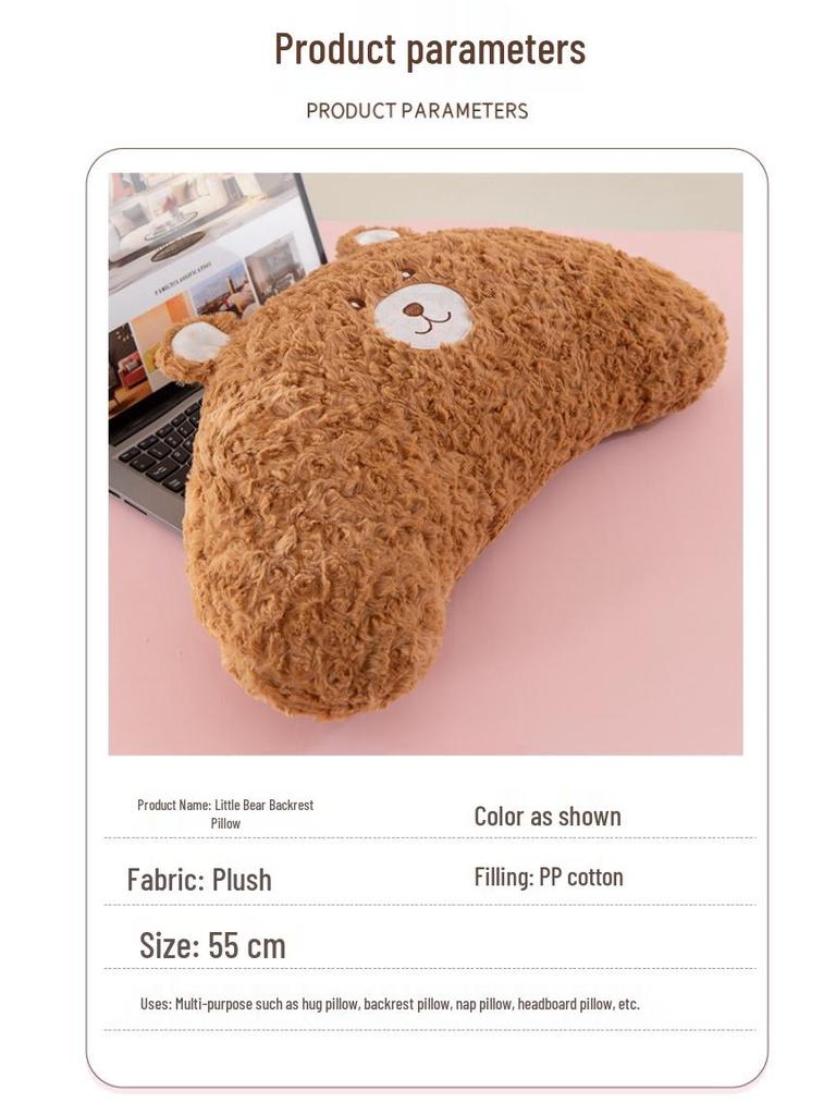 Adorable Plush Bear Pillow Cushion - Perfect for Office Naps & Birthday Gifts