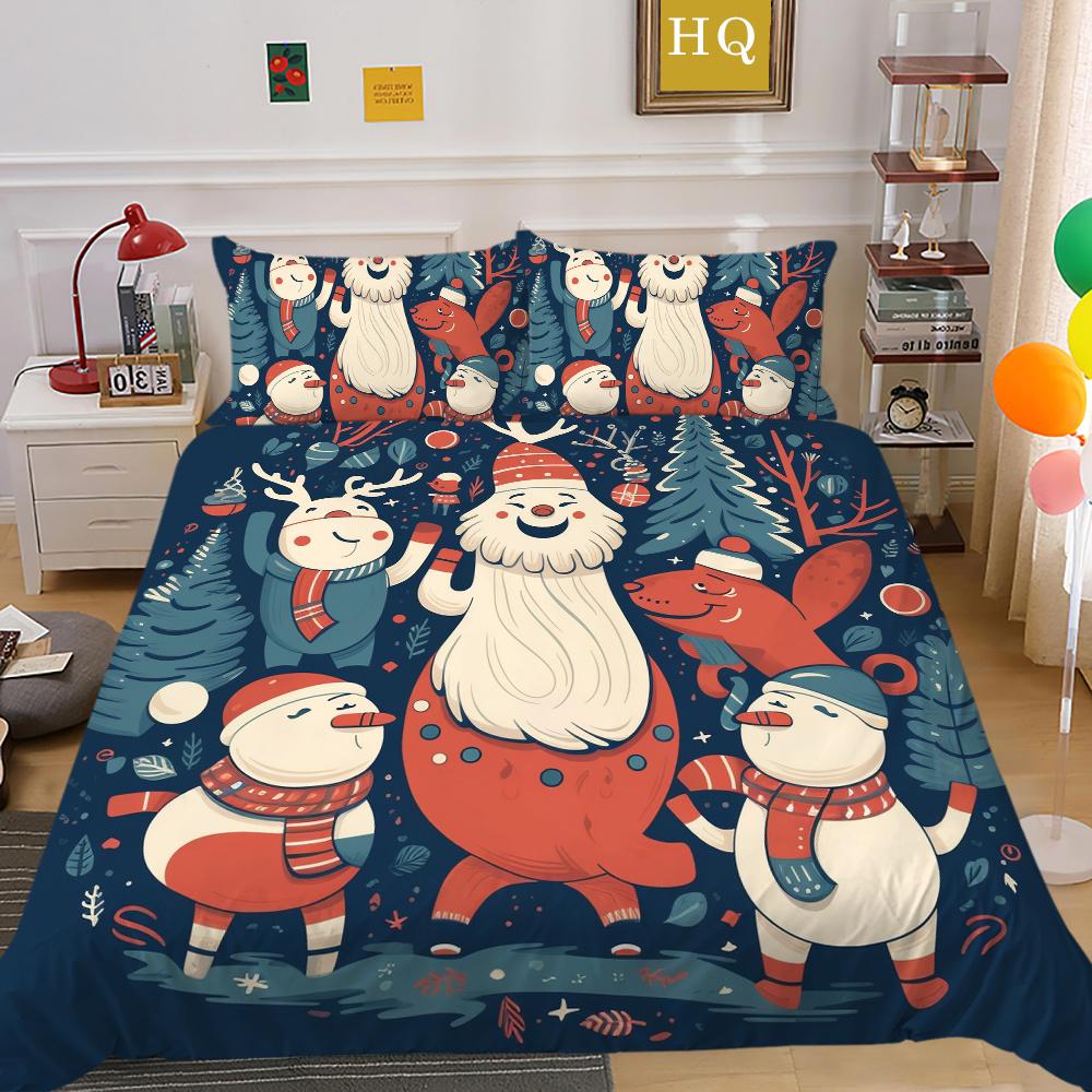3D Christmas Printing Bed Set Cover King Size Polyester Bedding Set Boy Kid High Quality Bed Clothes