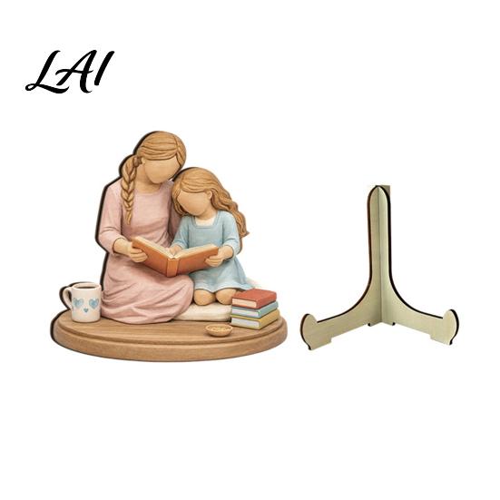 Wear-resistant Decorative Crafts Wooden Reading Desktop Ornaments for Home Office Decor Minimalist Figurine Premium Material Art Creative