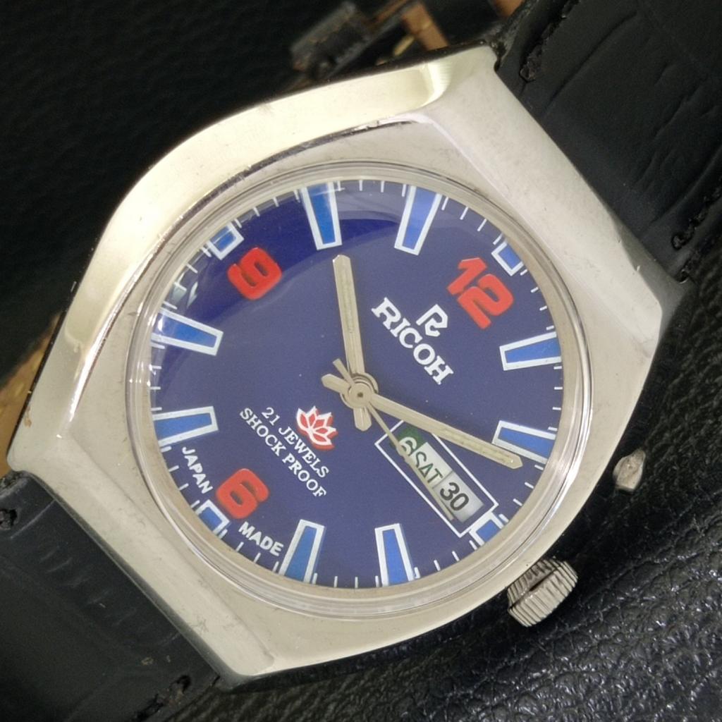 

ЯПОНИЯ RICOH R31 АВТОМАТИЧЕСКИЕ МУЖСКИЕ ЧАСЫ DAY&DATE СИНИЙ ЦИФЕРБЛАТ a431962-2 R109-a431962