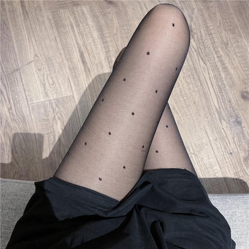 1PC Sexy Women Pantyhose Tights Summer Nylon Polka Dot Print Stocking Seamless Fishnet Mesh Female Hosiery Plus Fits 40-60kg