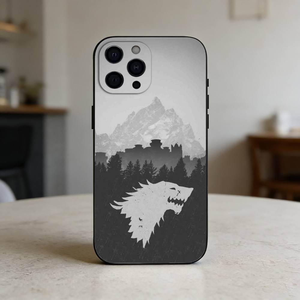 Winter Coming Stark Phone Case For iPhone 17,16,15,14,13,12,11 Plus,Pro Max,SE4Soft Silicone Black Cover