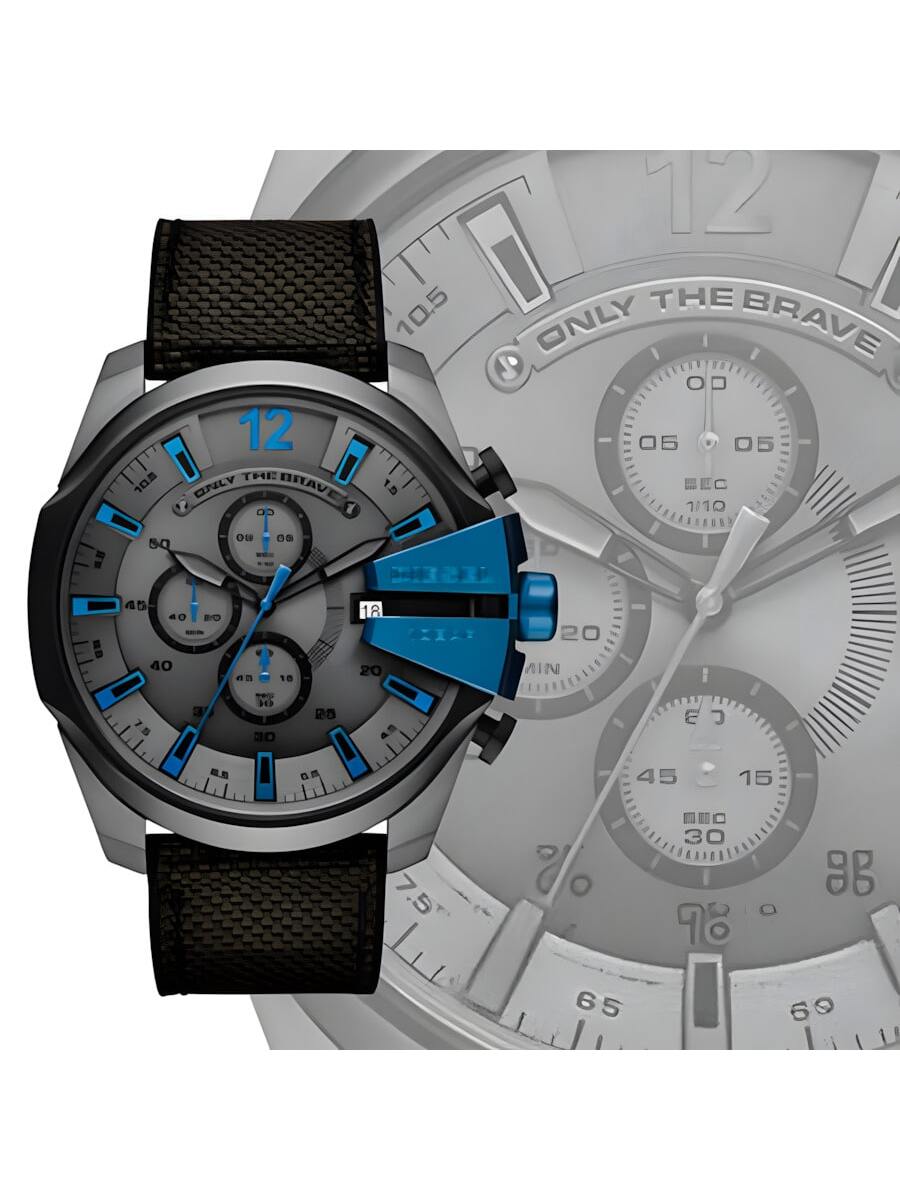 Diesel Silver Blue Dial Stainless Steel Men s Quartz Movement DZ4500 чёрный