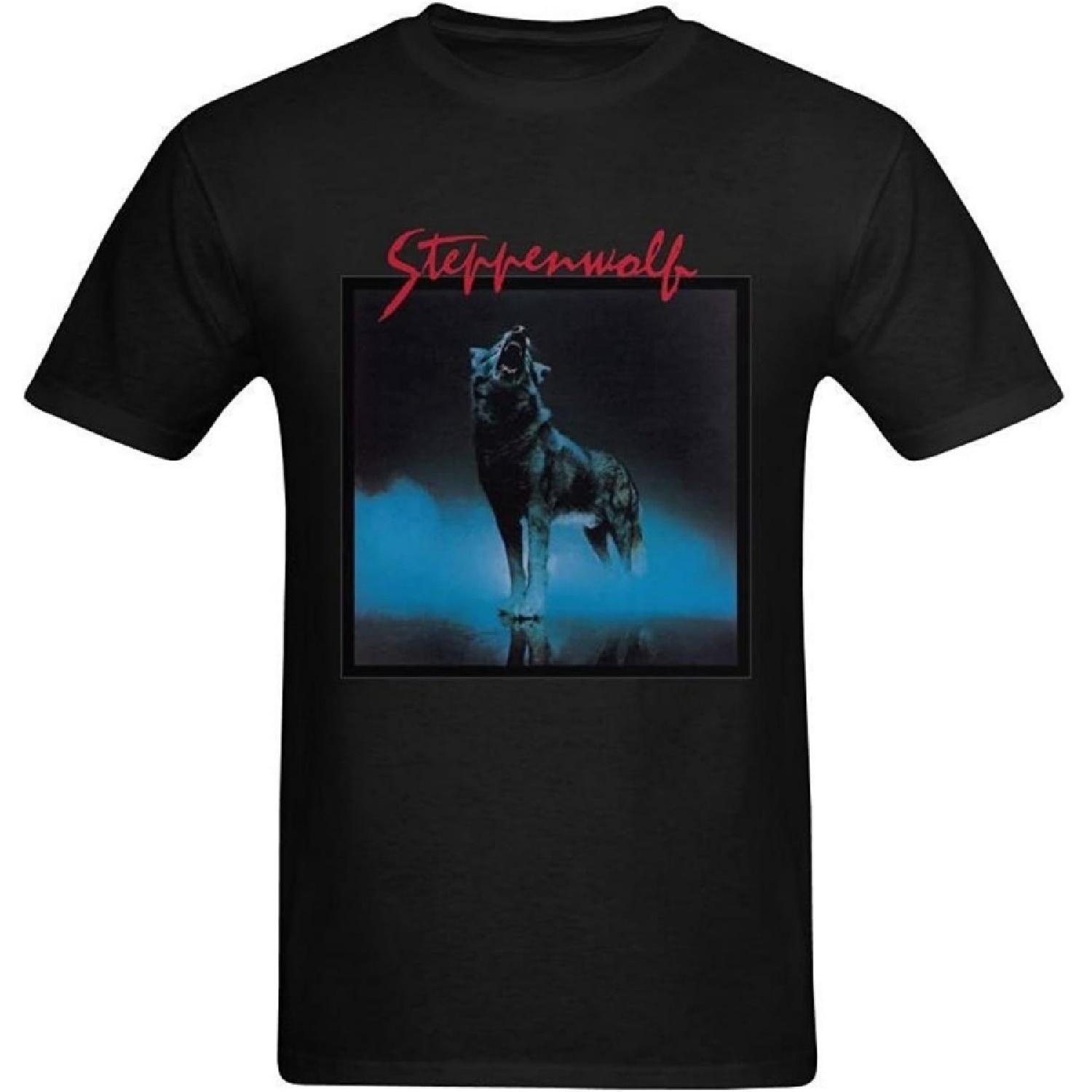 XouAEN Men s Steppenwolf Band Wolf T-Shirt S