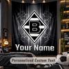 TapestryBorussia Mönchengladbach Custom Name Text Personalized Wall Hanging Tapestry Home Wall Decor