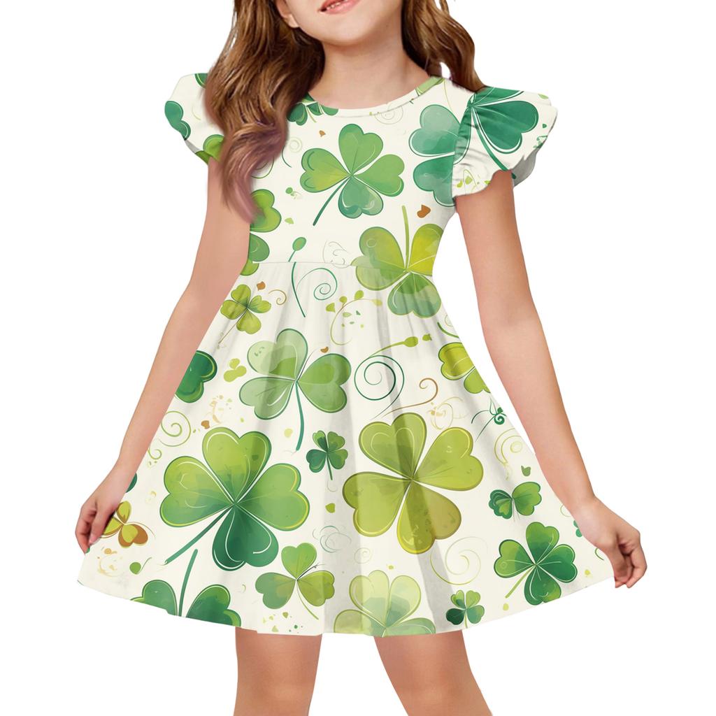 Letnia Sukienka Księżniczki dla Dziewczynek - Sukienka T-shirtowa o Kroju A. dzień Patryka