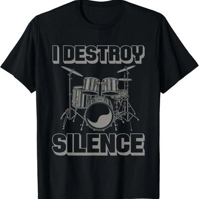 Ich zerstöre die Stille Lustiger Schlagzeuger Schlagzeugspieler Musik Witz Outfit T-Shirt