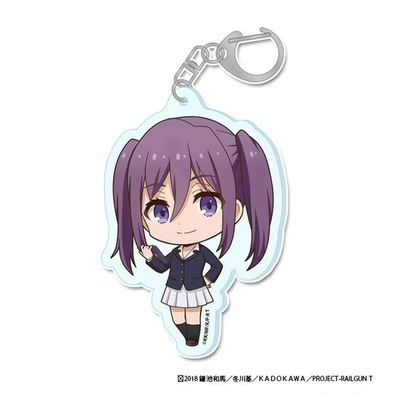 A Certain Scientific Railgun Acrylic Pendant Keychains Mikoto Misaka Accessories Car Key Chain Key Ring Phone Bag Jewelry Gifts