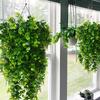Hang Artificial Plants Rattan Eucalyptus Wall Hanging Simulation Greenery Fake Hanging Plants Vine Home Outdoor Decor Plant