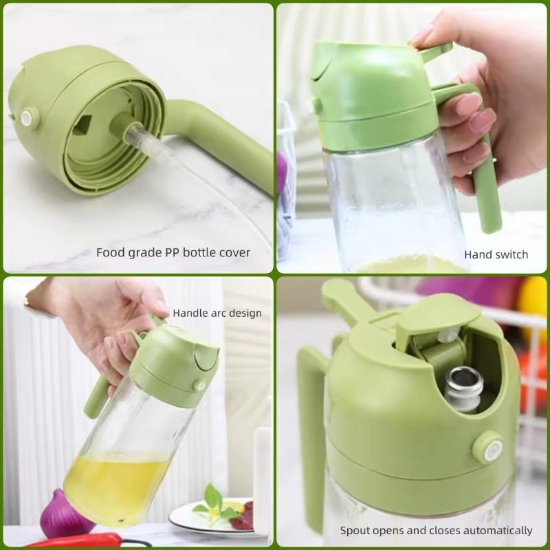 2in1 500ml Plastic Spray Oil Sprayer Bottle Spray Oil Dispenser Oil Jar Cruet BBQ Kitchen Baking Roasting Picnic Kitchen Tool