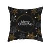 New Black Hot Stamping Christmas Pillow Cover Golden Elk Christmas Tree Sofa Cushion Cover Home