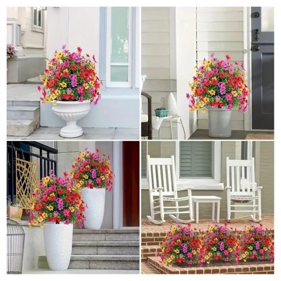 Sfera Topiaria Viola Artificiale con Picchetto per Piante Finte Viola da Esterno Arbusti Piante Finte Realistiche Resistenti ai Raggi UV per Giardino Cortile Portico