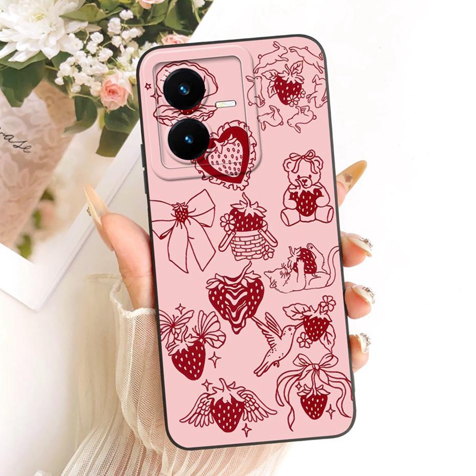 Cute Printed Phone Case For Vivo Y22 Y22s Y22t Soft Silicone Shockproof Cases For Vivo V2206 V2207 Y22 Y22S Y22T Covers Bumpers