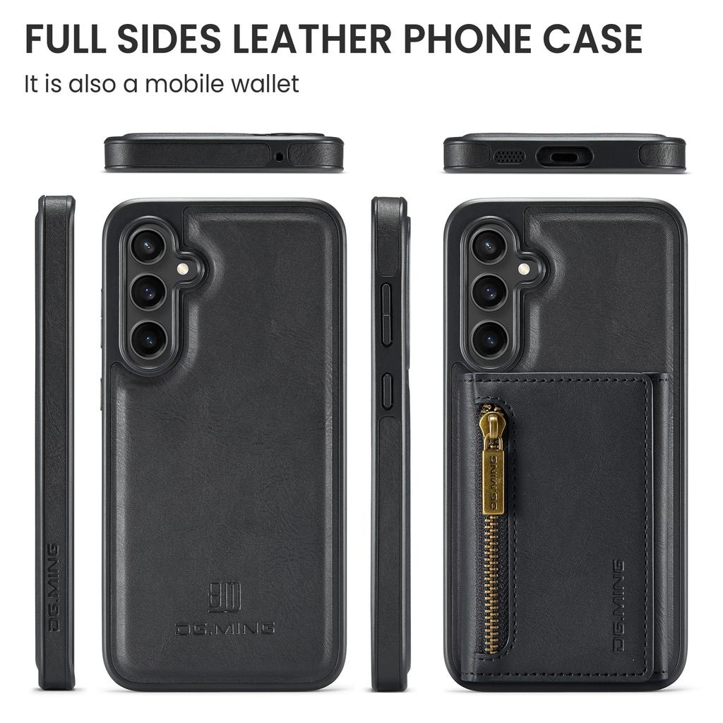 DG.MING M5 Series For Samsung Galaxy S24 FE Case Detachable Magnetic Leather Phone Cover with Card Slots
