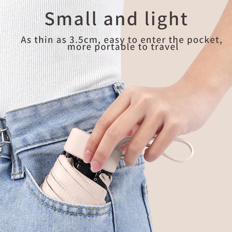 One super light portable small folding umbrella, with box, manual opening, 5-fold portable sunshade, fashionable minimalist
