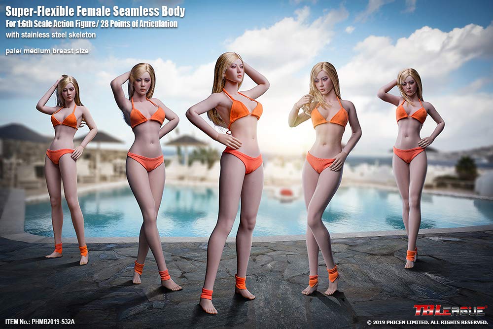 HiPlay TBLeague Seamless Figure Doll Body Super Flexible Asian Body Slim Body Beautiful Legs 1/6 PHMB2019-S32A /S33B (S33B (Suntan Skin))